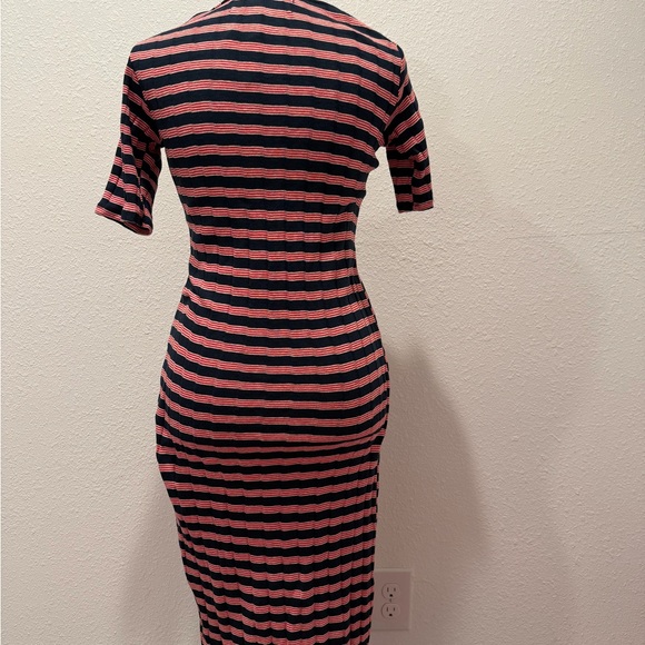 FREE PEOPLE UNWORN Striped Red, White and Black V-Neck Dress - Picture 2 of 3